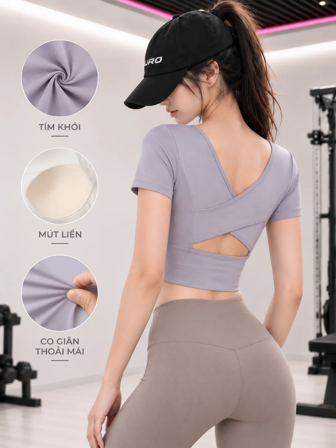AC63 — Áo croptop thể thao mút liền 2